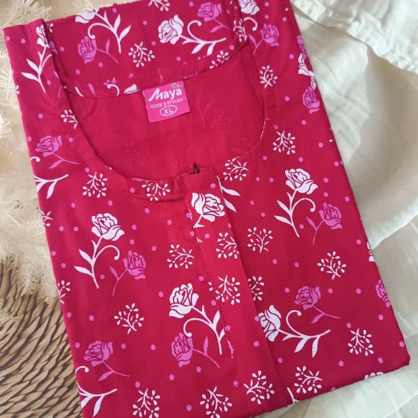 Easy Access Long Zip Feeding Cotton Nighty