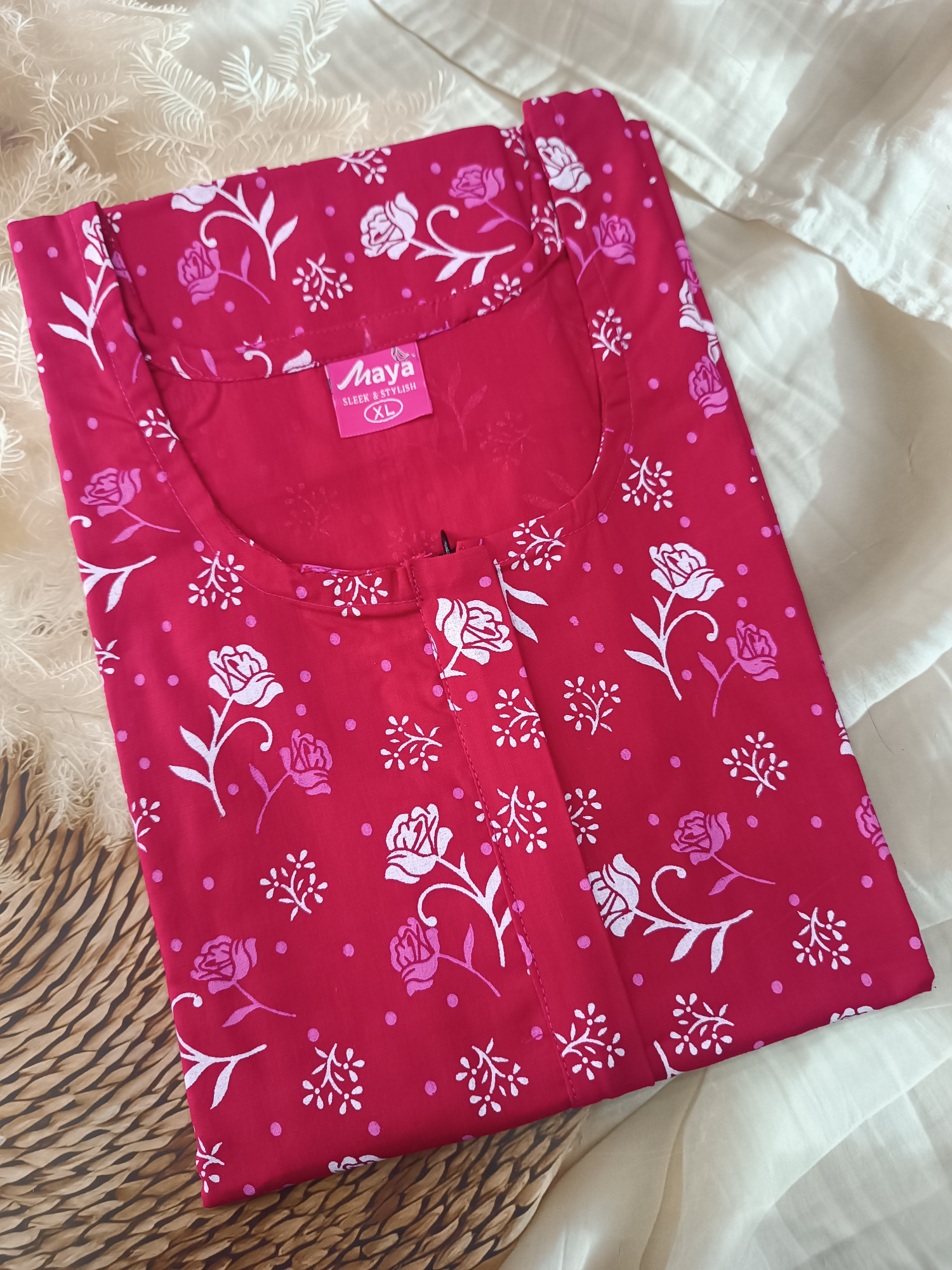 Easy Access Long Zip Feeding Cotton Nighty