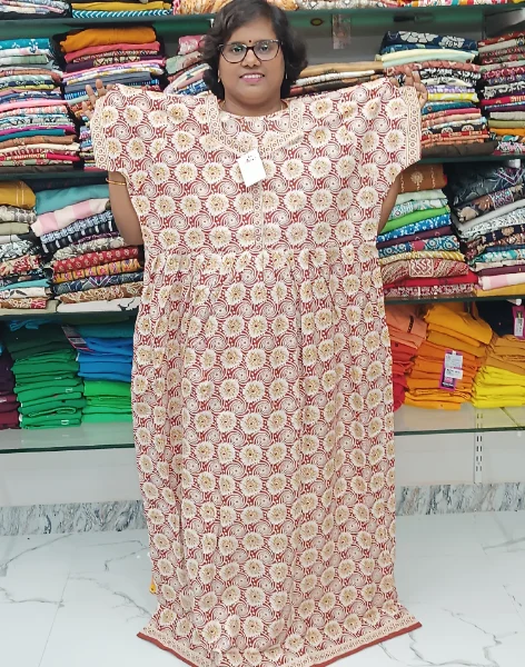 Jyothi Cotton Plus Size Zip Breeze Nighty
