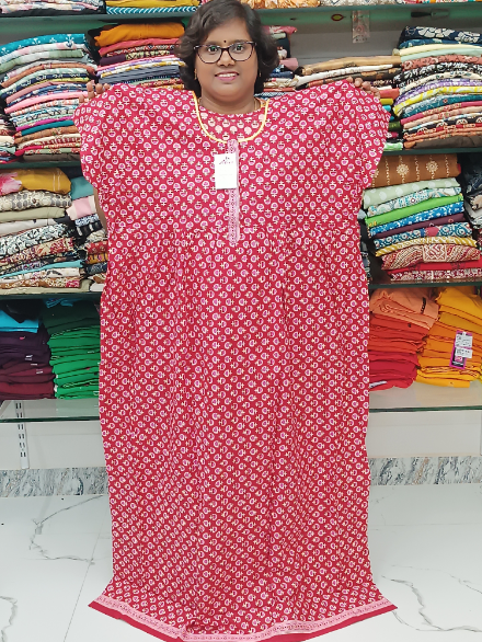Jyothi Cotton Plus Size Zip Breeze Nighty