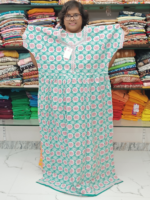 Jyothi Cotton Plus Size Zip Breeze Nighty