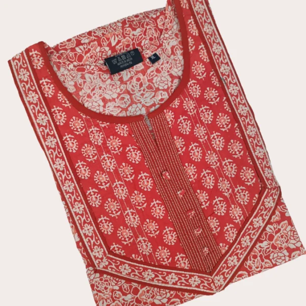 Jyothi Mirror Embellished Cotton A-Line Nighty with Side Pocket