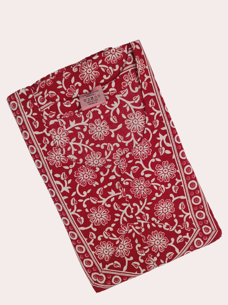 Printed Jyothi Cotton A-Line Nighty with Side Pocket - Style Meets Comfort