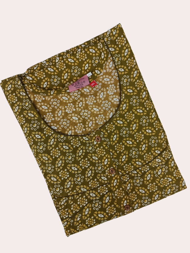 Classic Plus Size Pleated Jyothi Cotton Nighty