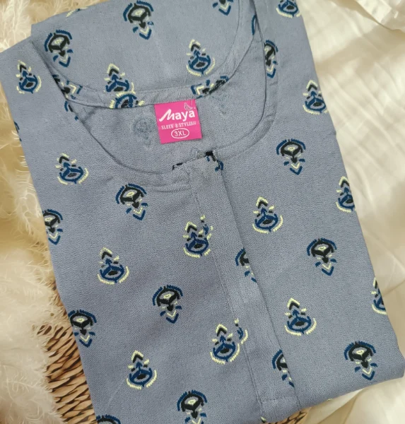 Elegant A-Line Alpine Nighty - Comfort with Zip Closure and Pocket
