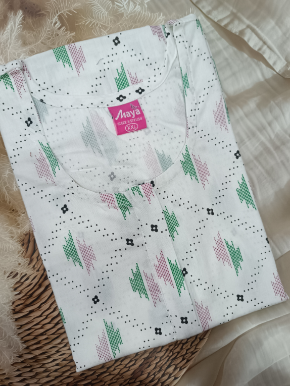 Easy Access Long Zip Feeding Cotton Nighty