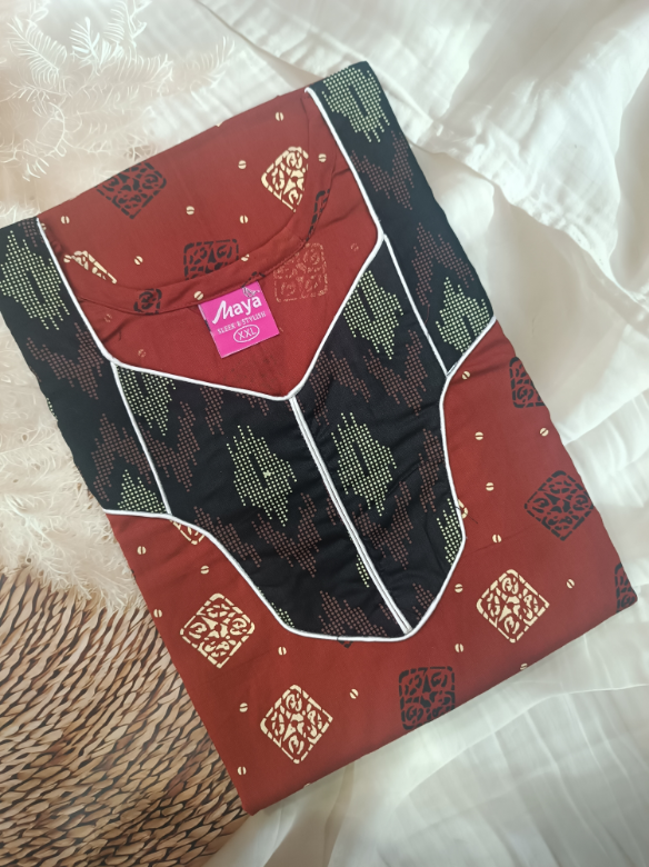 Timeless Elegance Graceful Piping Cotton Night