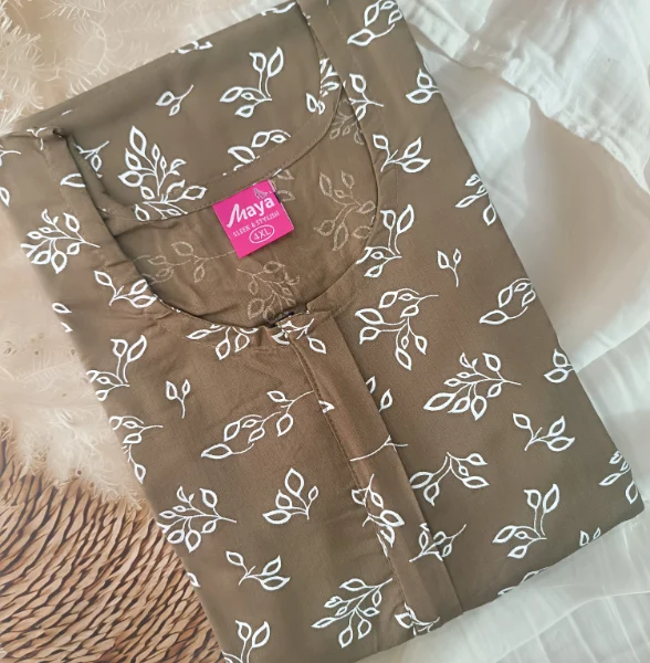 Luxurious Pure Cotton Nighty with Zip Closure