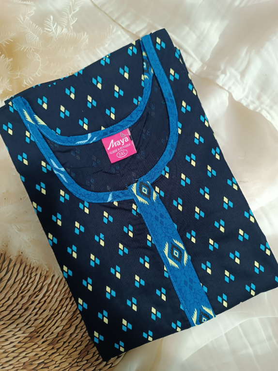 Easy Access Long Zip Feeding Cotton Nighty