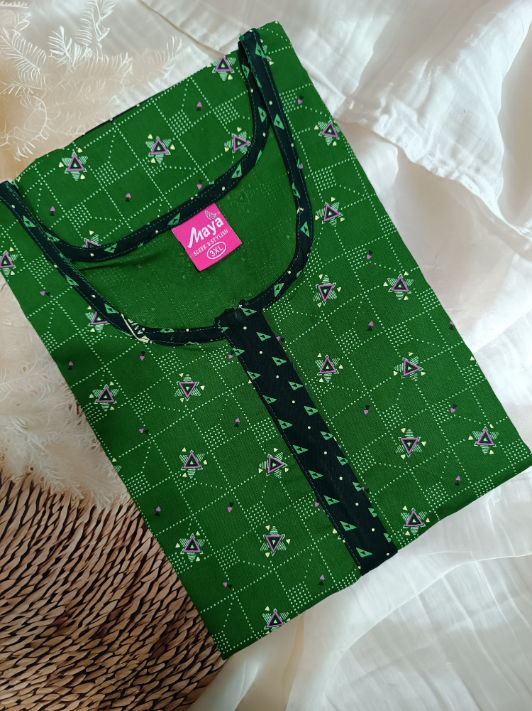 Easy Access Long Zip Feeding Cotton Nighty