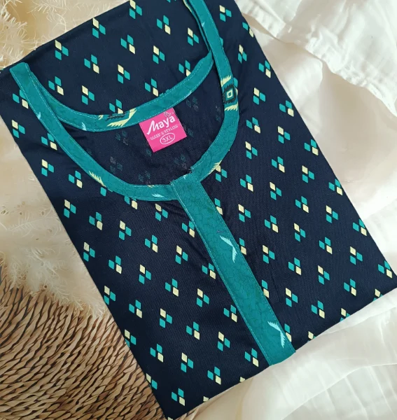 Easy Access Long Zip Feeding Cotton Nighty