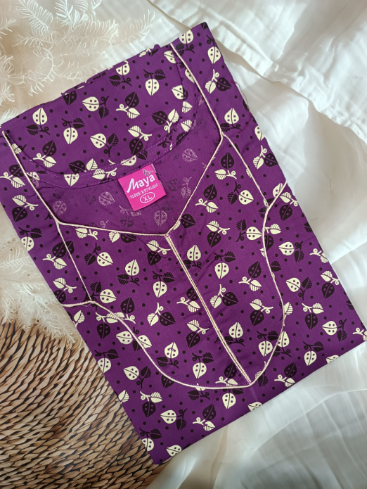 Timeless Elegance Graceful Piping Cotton Night