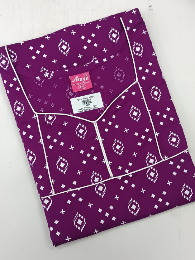 Timeless Elegance Graceful Piping Cotton Night