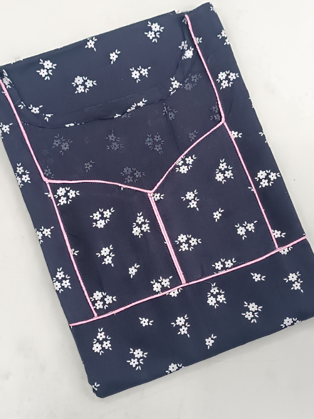 Timeless Elegance Graceful Piping Cotton Night