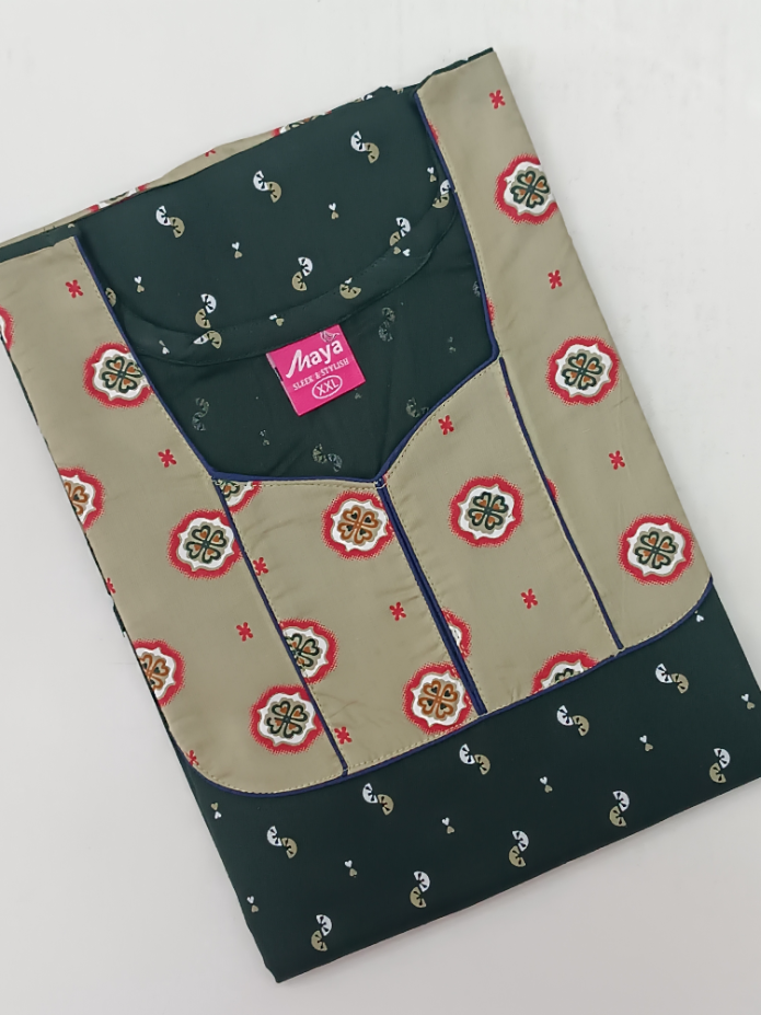 Timeless Elegance Graceful Piping Cotton Night