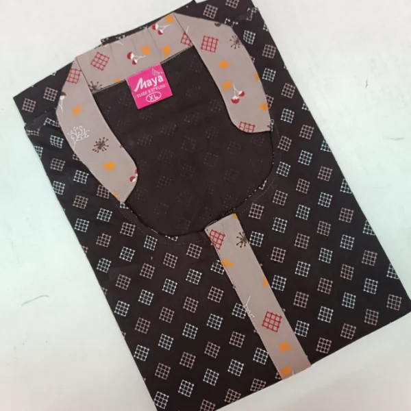 Chic Elite Collar Cotton Nighty with a Zip Closure