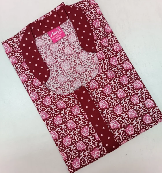 Chic Elite Collar Cotton Nighty with a Zip Closure