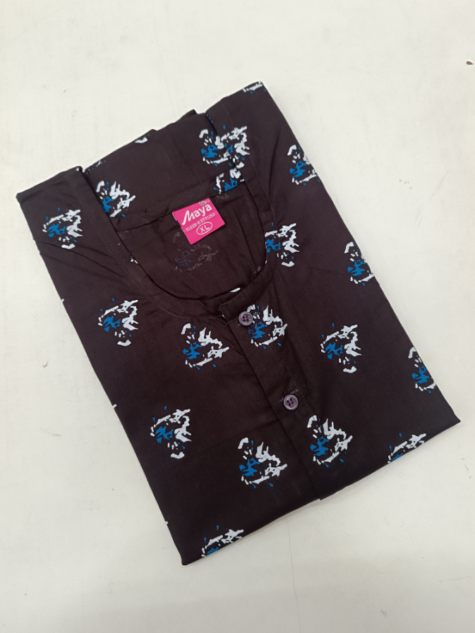 Full-Open Cotton Nighty with Front Buttons - Soft & Comfortable Loungewear