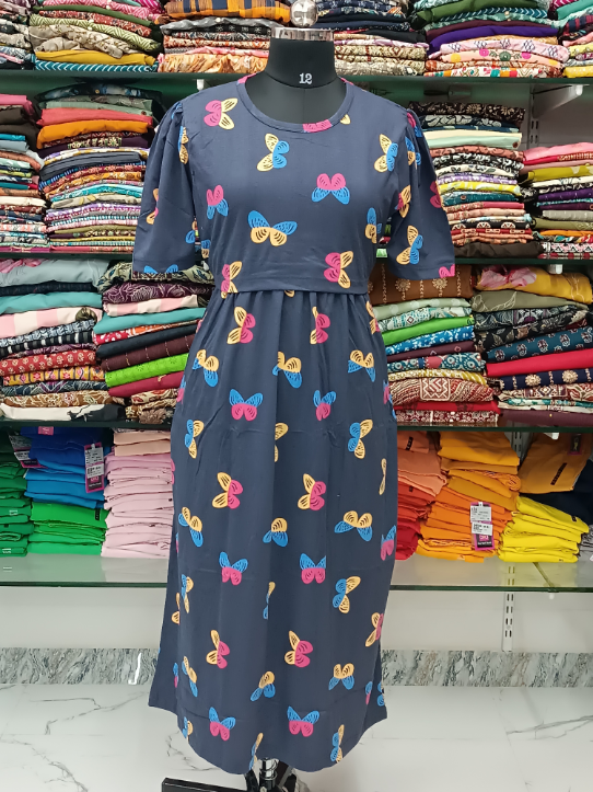 No-Zip Nursing Nighty – Soft & Stylish for New Moms